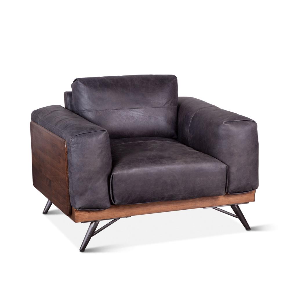 World Interiors - Chiavari Armchair in Antique Ebony Leather - ZWCHIMIDAC veiw 1
