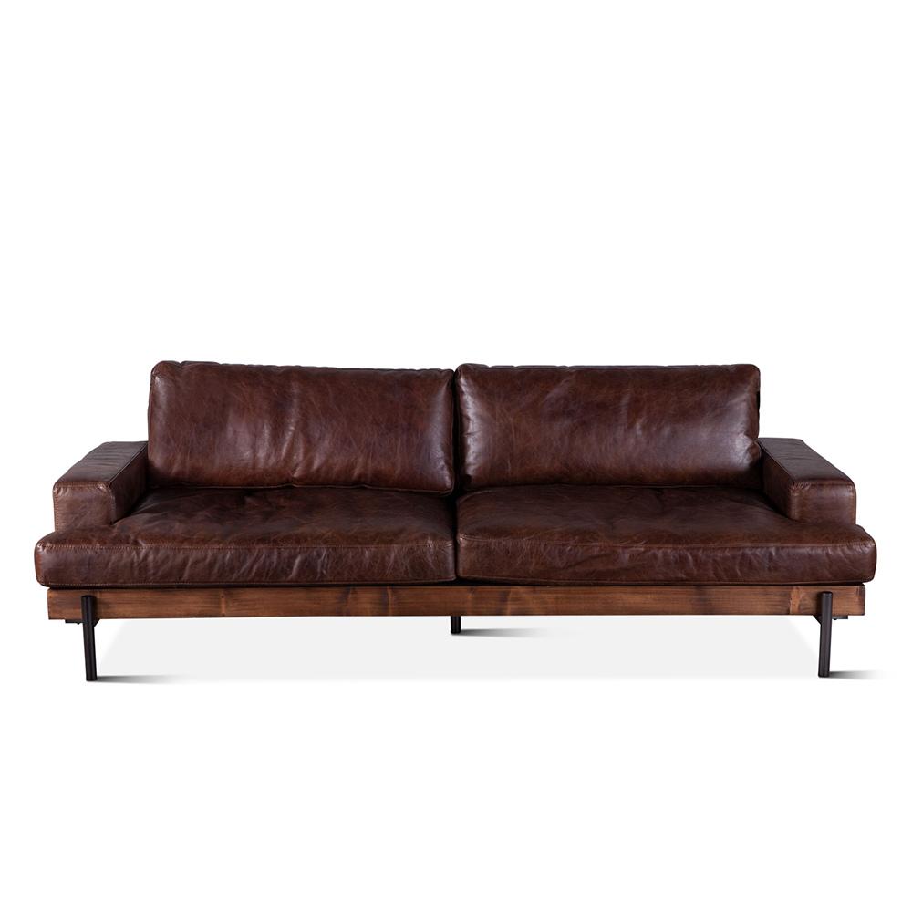 World Interiors - Chiavari Leather Sofa in Geisha Brown - ZWCIAMSFGEI_CLOSEOUT veiw 1