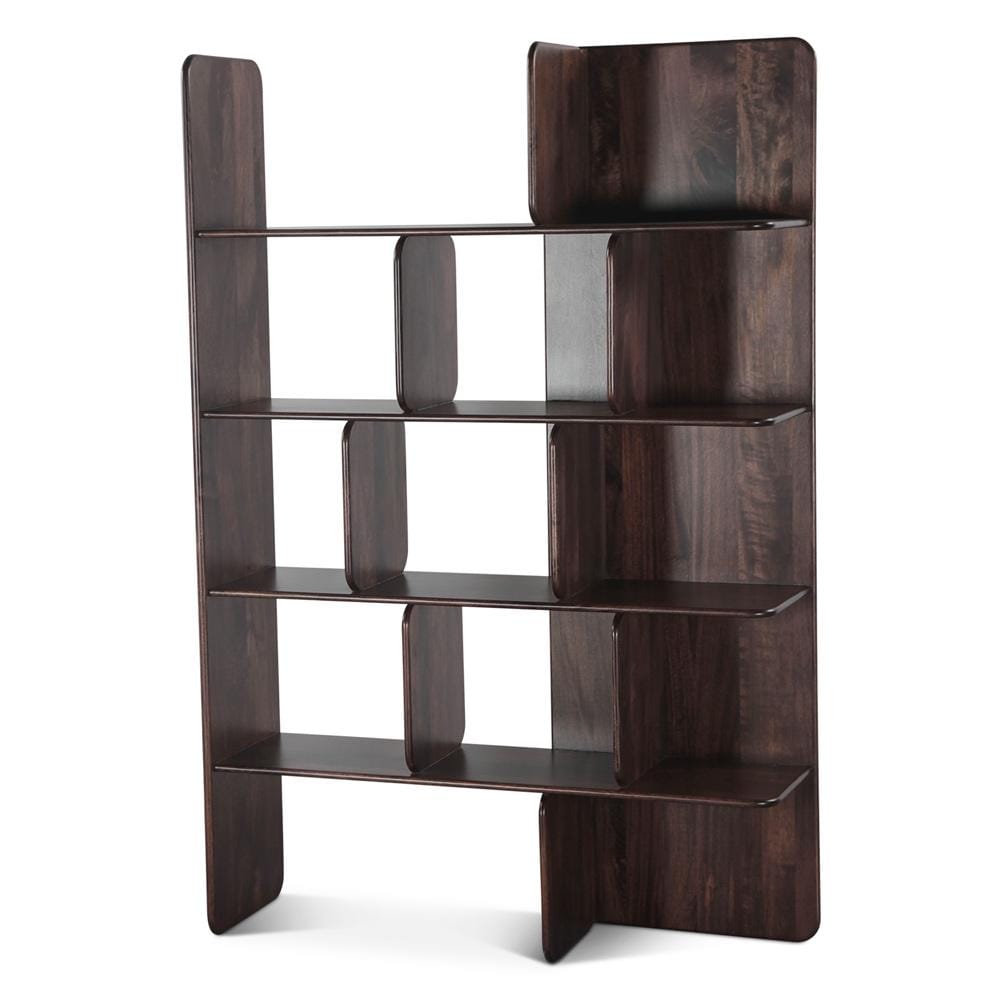 World Interiors - Hawker 48in Bookshelves in Dark Sienna - ZWHAWBSDS veiw 1