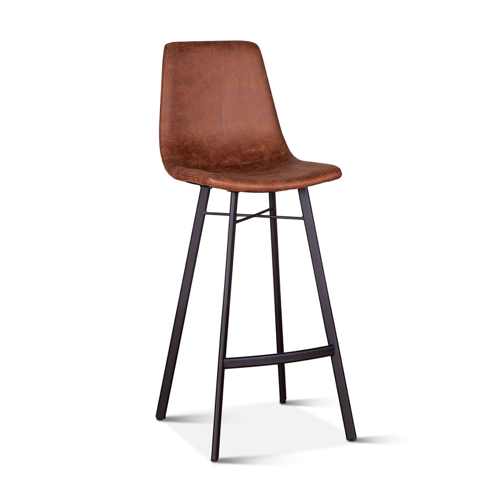World Interiors - Hudson Bar Chair in Trapper Brown Microfiber - ZWHUDBCTPB_CLOSEOUT veiw 1