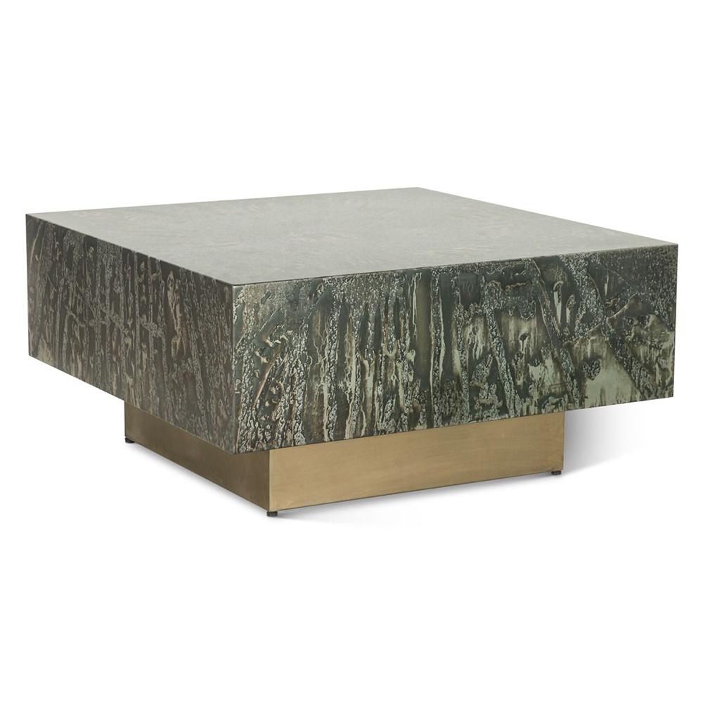 World Interiors - Odessa 35in Coffee Table in Desert Patina with Brass Base - ZWODS35CTDP veiw 1