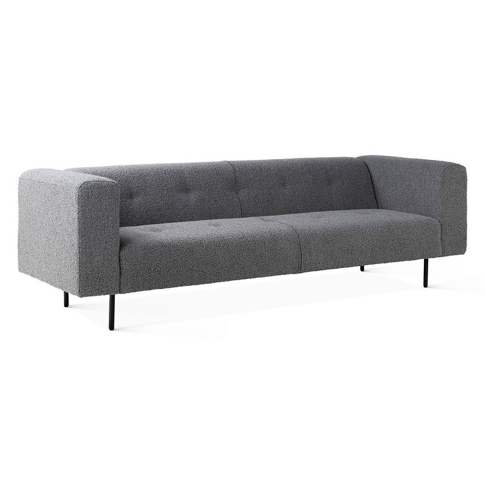 World Interiors - Olympia 94in Tufted Sofa in Dark Grey Boucle Fabric - ZWOLYSOFF506_CLOSEOUT veiw 1