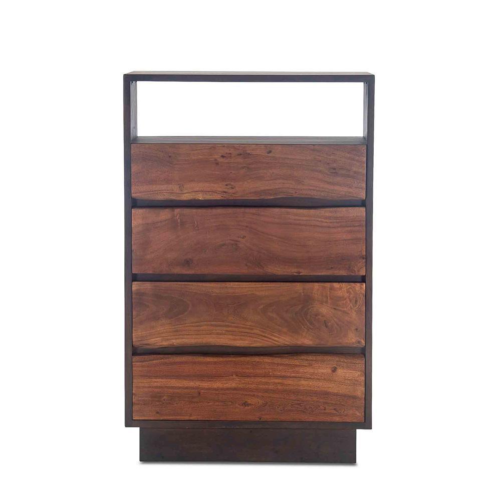World Interiors - Palermo Tall Chest in Acacia with Raw Walnut Finish - ZWSMTC34RWEF veiw 1