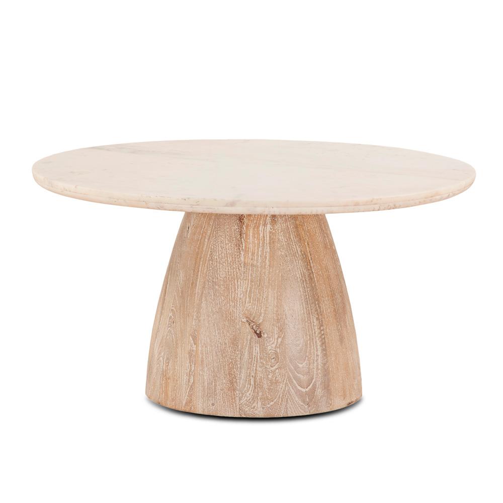 World Interiors - Palm Desert Round Coffee Table 36 White Marble Mod Base - ZWPDCT36WM veiw 1
