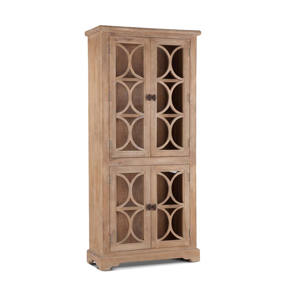 World Interiors - Pengrove Glass Cabinet in Antique Oak Finish - ZWPG3815 veiw 1