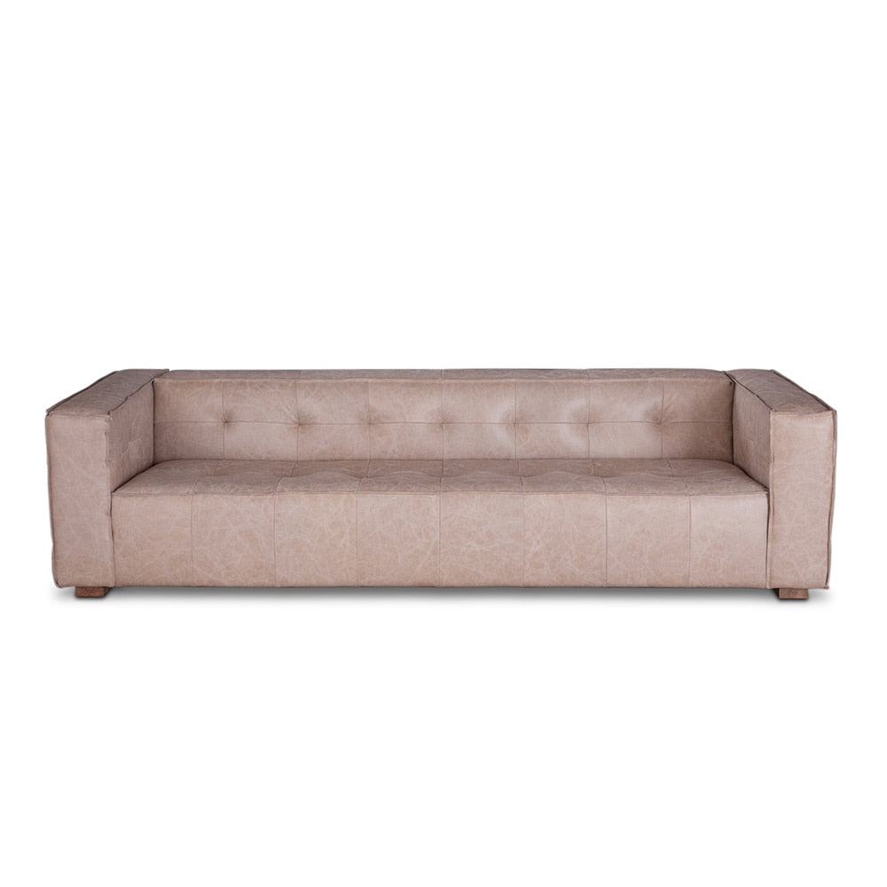 World Interiors - Portia Cream Leather Sofa - ZWPORTCM veiw 1