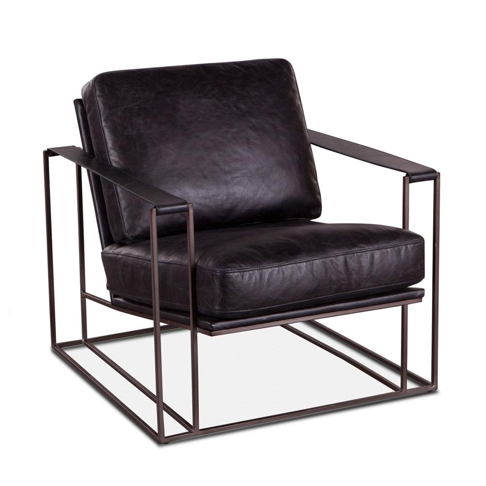 World Interiors - Portlando Armchair in Black Leather - ZWPLDACEB veiw 1