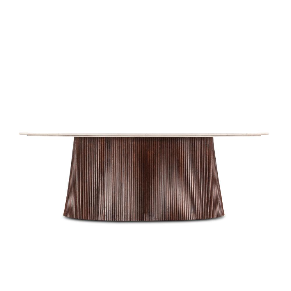 World Interiors - Positano 90in Mango Wood and White Marble Dining Table - ZWPOSDT90WM_CLOSEOUT veiw 1