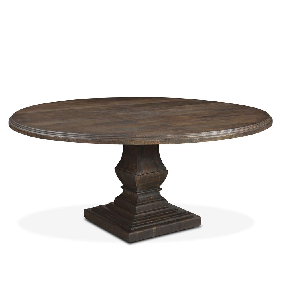World Interiors - Toulon 72in Round Dining Table in Weathered Mango - ZWTLNRD72WM veiw 1