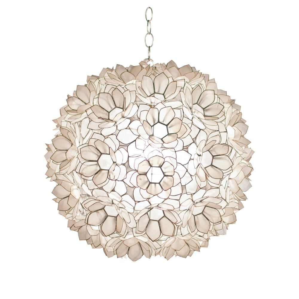 Worlds Away - 20" Dia Capiz Lotus Pendant - JUPITER view 1