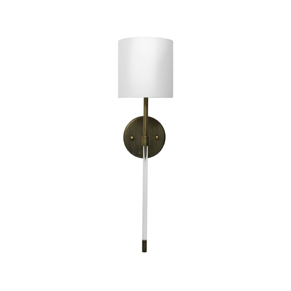 Worlds Away - Acrylic Sconce W. Wh Linen Shade In Bronze - BRISTOW BRZ view 1
