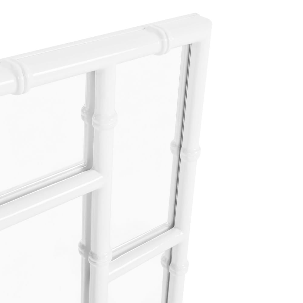 Worlds Away - Bamboo Detail Mirror In White Lacquer - TESSA WH view 3