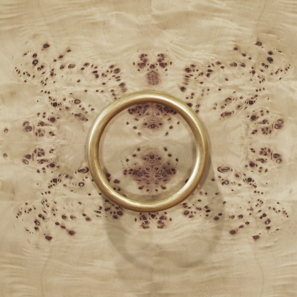 Worlds Away - Bath Vanity In Burl Wood W/ Ant. Brass Hardware, White Marble Top, And Porcelain Sink - BLANCHE BW view 4