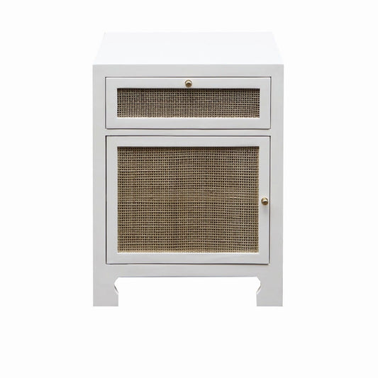 Worlds Away - Cabinet W Cane Door Front In White Lacquer - RUTH WH view 2