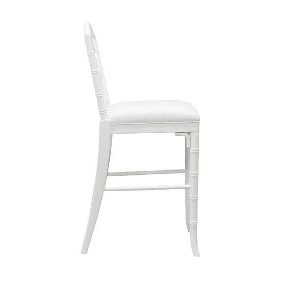 Worlds Away - Chippendale Style Bamboo Counter Stool In White Lacquer - ANNETTE WH view 3