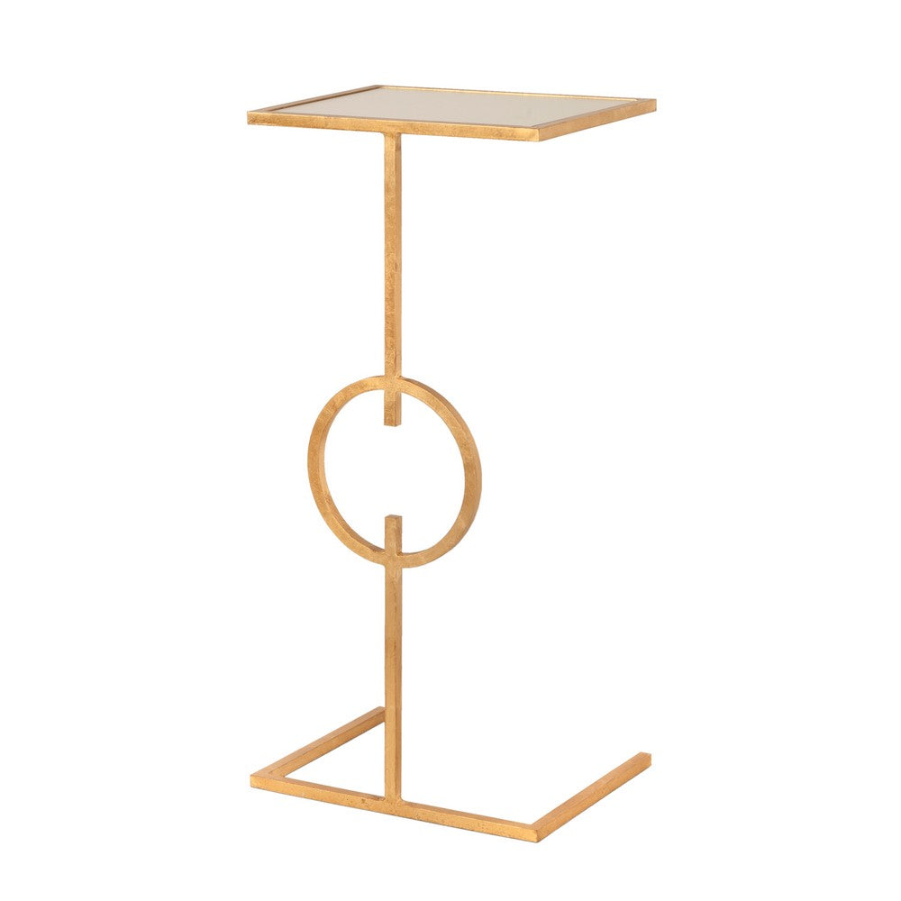 Worlds Away - Cigar Table In Gold Leaf With Inset Mirror Top - GEORGIA G view 1