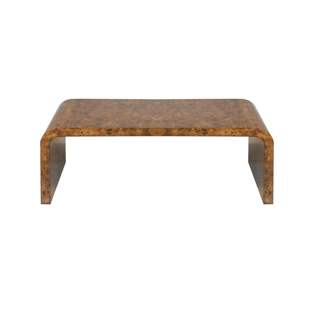 Worlds Away - Dark Burlwood Waterfall Coffee Table - NEWBURY DBW view 2