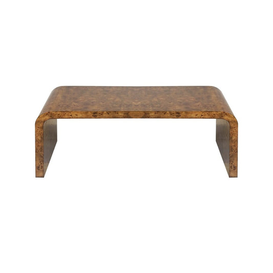 Worlds Away - Dark Burlwood Waterfall Coffee Table - NEWBURY DBW view 2