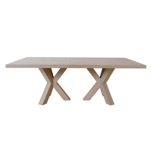 Worlds Away - Double Tripod Base Rectangle Dining Table In Cerused Oak - HAINES CO view 2