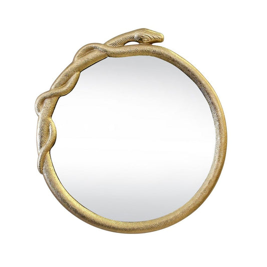 Worlds Away - Entangled Snake Frame Round Mirror In Gold - LUCIUS view 2