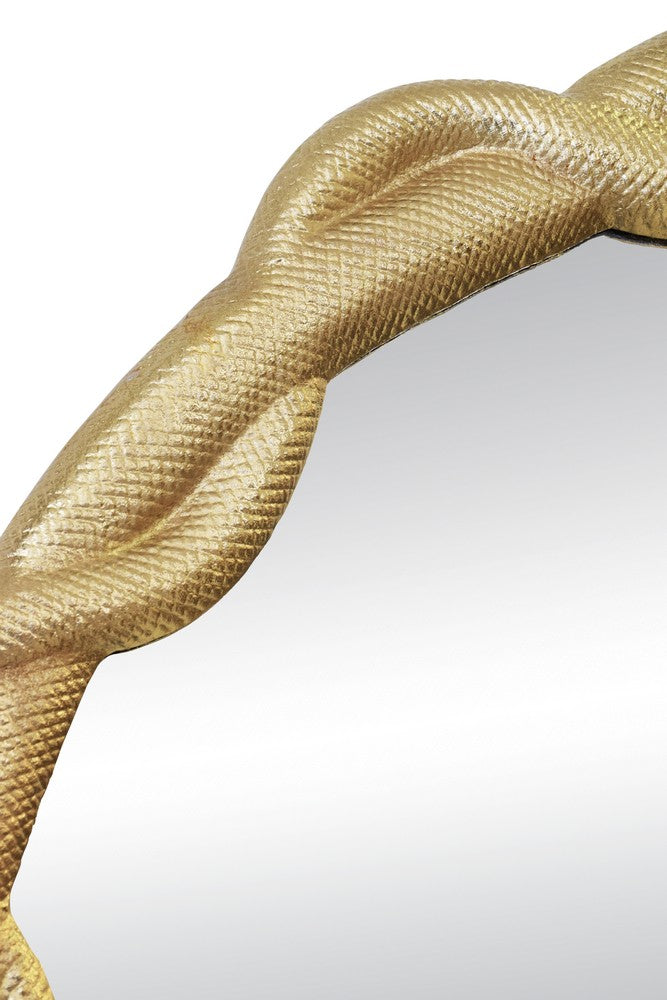 Worlds Away - Entangled Snake Frame Round Mirror In Gold - LUCIUS view 4