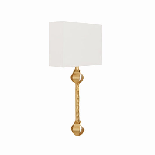 Worlds Away - Flush Iron Sconce With Leaf Detail In Gold Leaf - LINDA G view 2