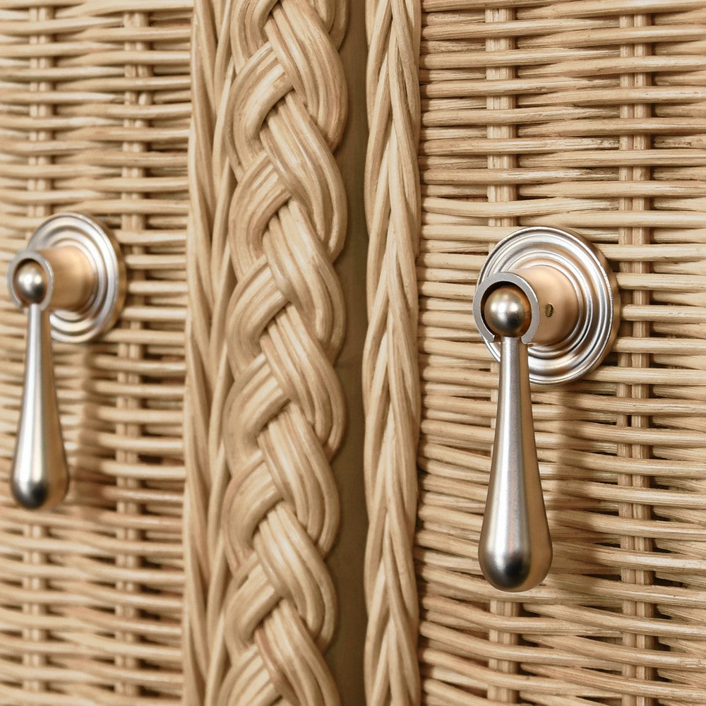 Worlds Away - Four Door Buffet In Fully Wrapped Rattan With Satin Brass Pulls - EVANDER view 6
