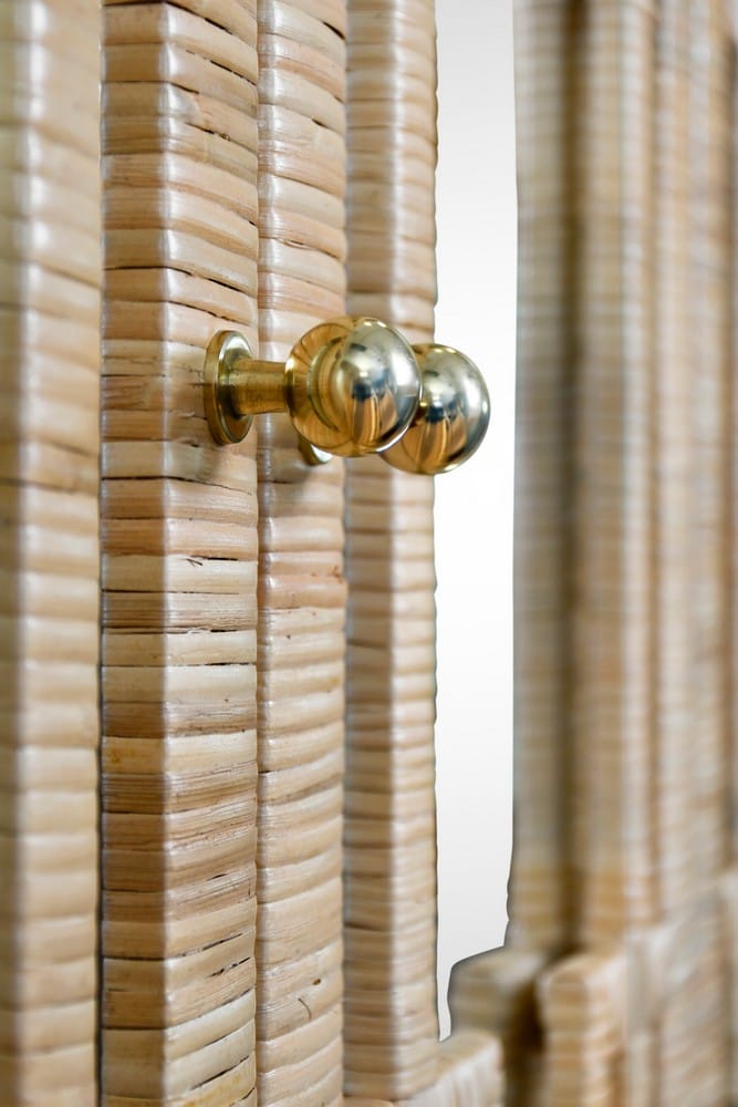 Worlds Away - Four Door Buffet With Mirror Front Doors And Wrapped Rattan - GRANADA NAT view 7