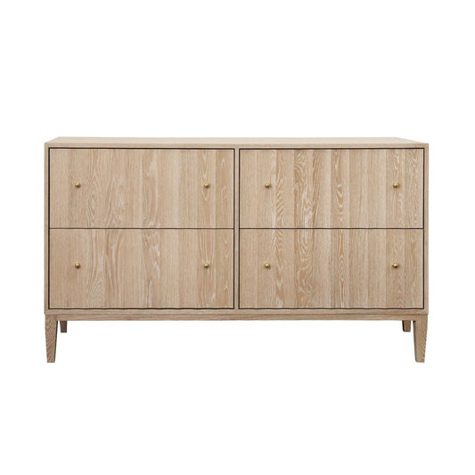 Worlds Away - Four Drawer Chest With Fluted Detail In Cerused Oak - ANGUS CO view 2