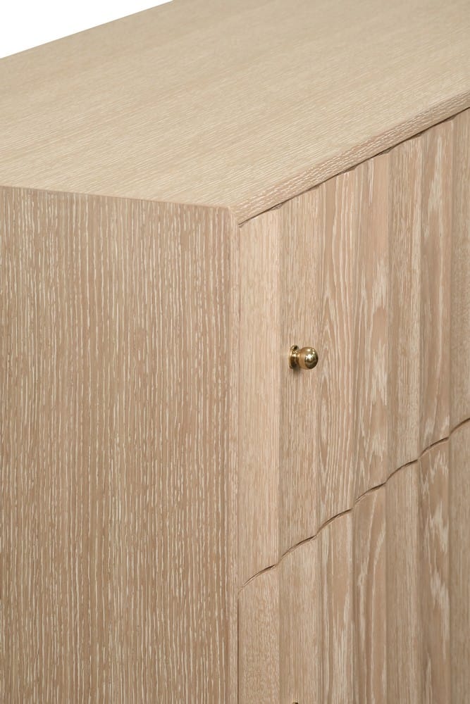 Worlds Away - Four Drawer Chest With Fluted Detail In Cerused Oak - ANGUS CO view 6