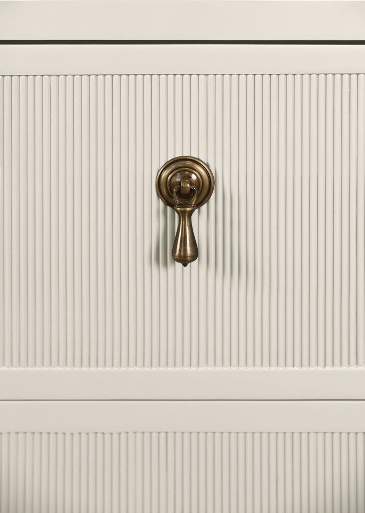 Worlds Away - Four Drawer Chest With Fluted Drawer Fronts In Matte Antique White Lacquer - PASCAL AW view 7
