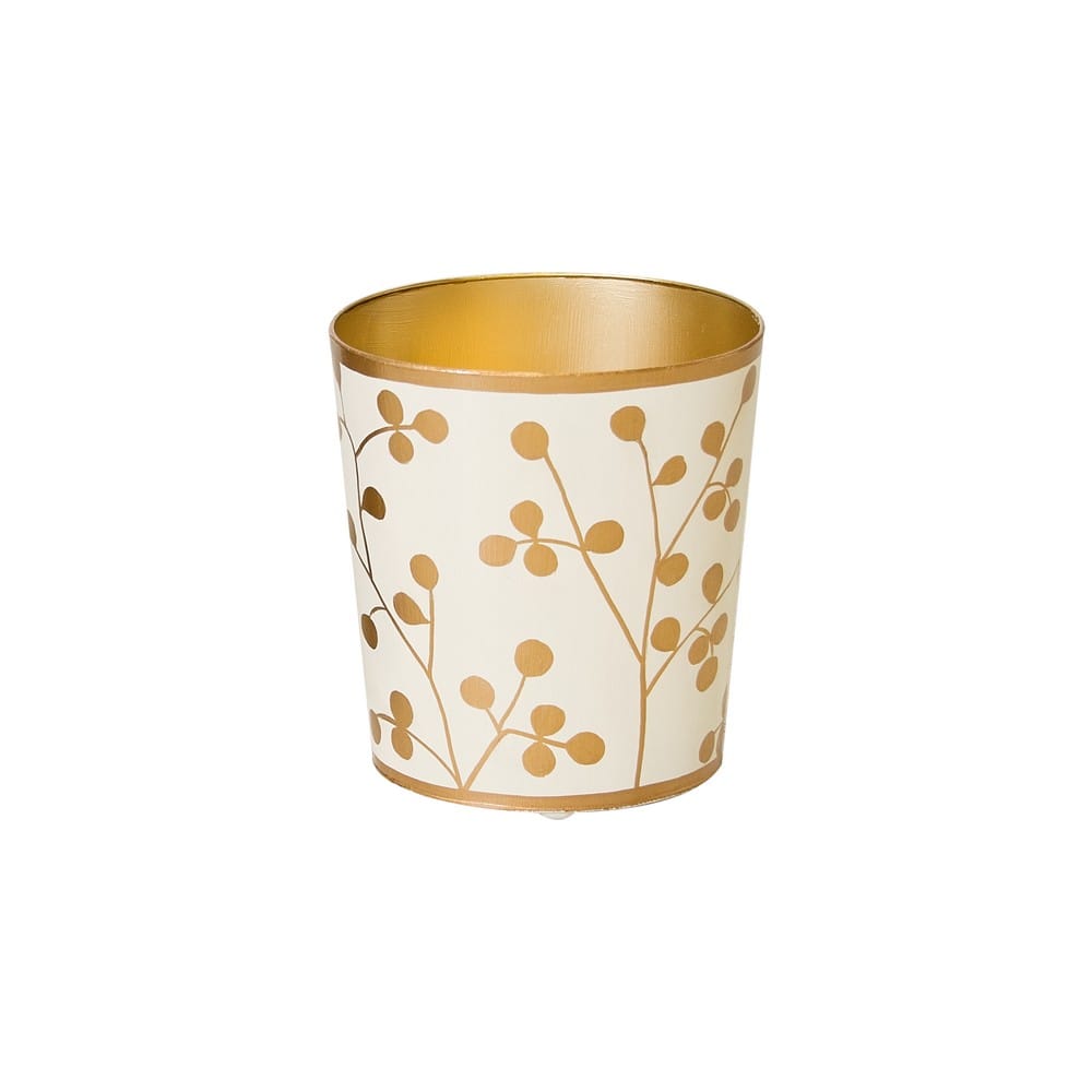 Worlds Away - Gold And Cream Wastebasket - WBPODS view 1