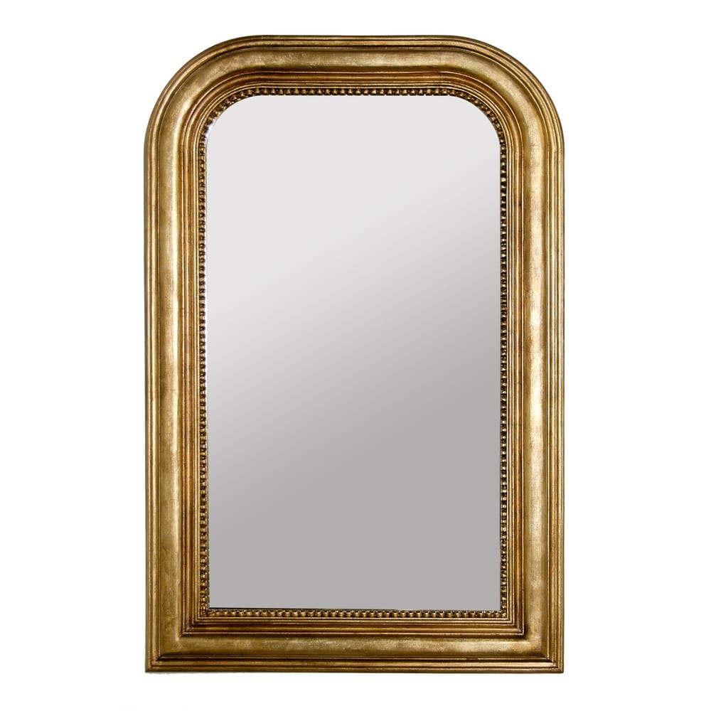 Worlds Away - Hand Carved Gold Leaf Curved Top Rect Mirror - WAVERLY G view 1