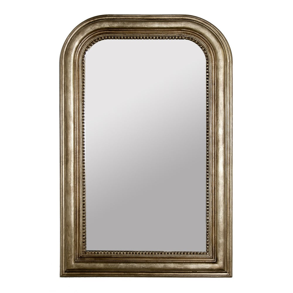 Worlds Away - Hand Carved Silver Leaf Curved Top Rect Mirror - WAVERLY S view 1