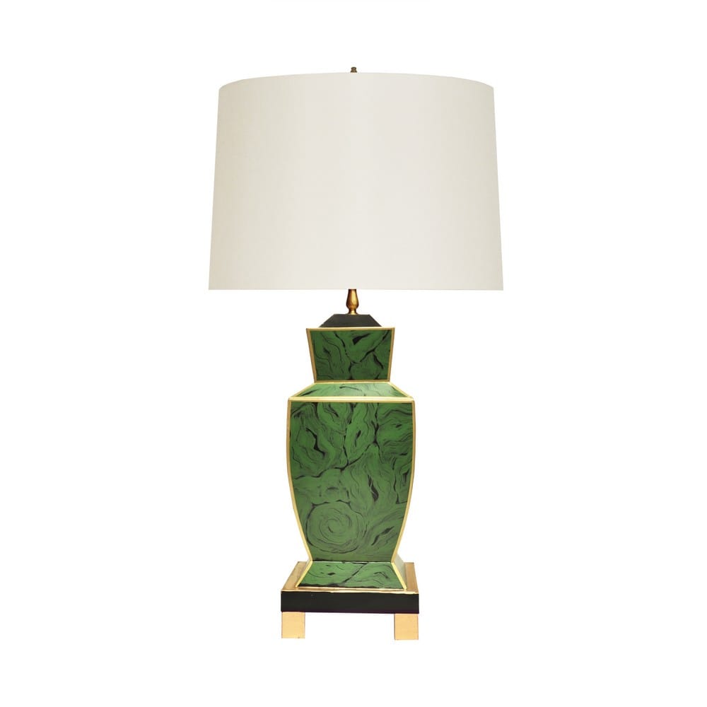 Worlds Away - Hand Painted Urn Shape Tole Table Lamp In Malachite - BIANCA MAL view 1