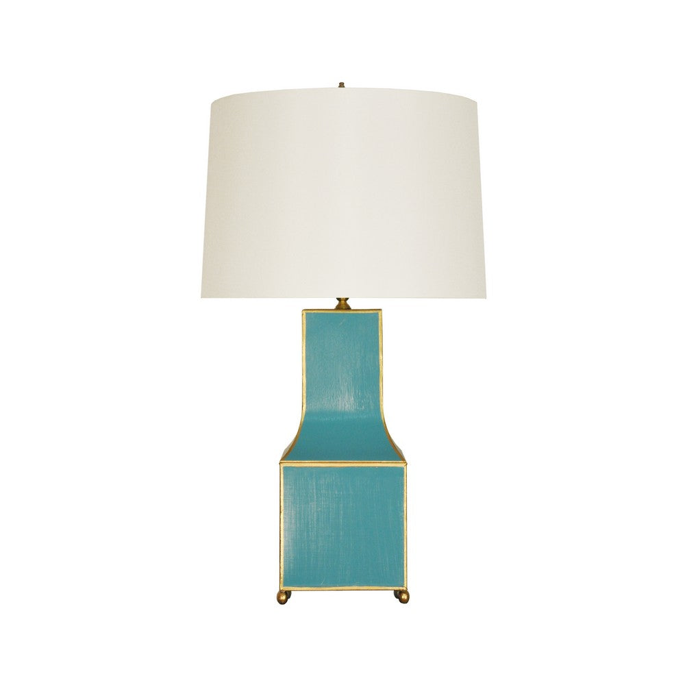 Worlds Away - Handpainted Pagoda Table Lamp In Turquoise With Gold Trim - RENATA TURQ view 1