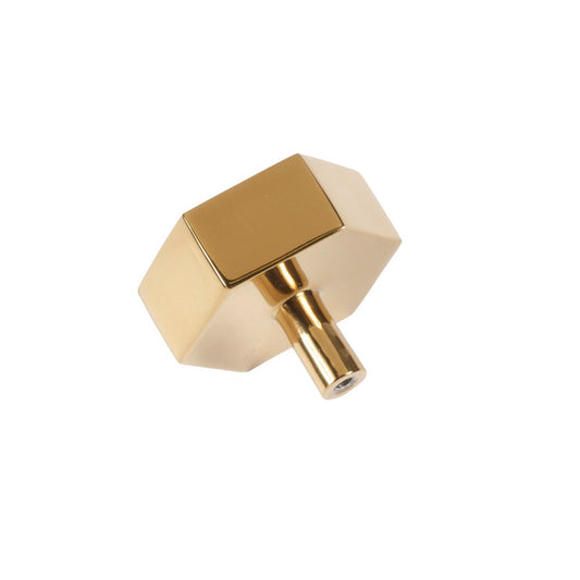 Worlds Away - Hexagon Shaped Pull In Brass Finish - HEX HBR view 2