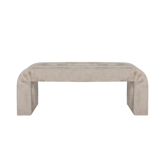 Worlds Away - Horizontal Channeled Bench In Taupe Textured Chenille - MERCER TP view 2