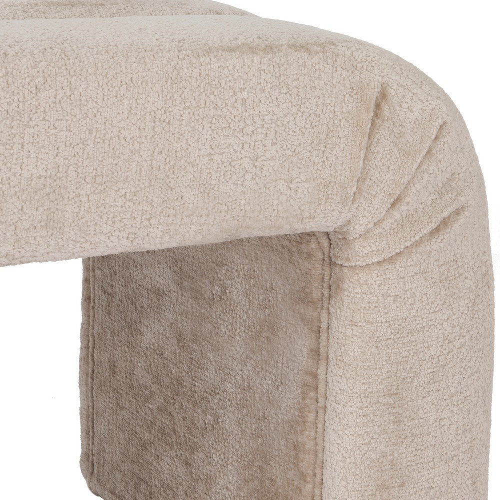 Worlds Away - Horizontal Channeled Bench In Taupe Textured Chenille - MERCER TP view 5