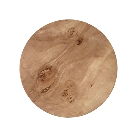 Worlds Away - Hourglass Brass Base Side Table With Round Burl Wood Top - ALINA BW view 2
