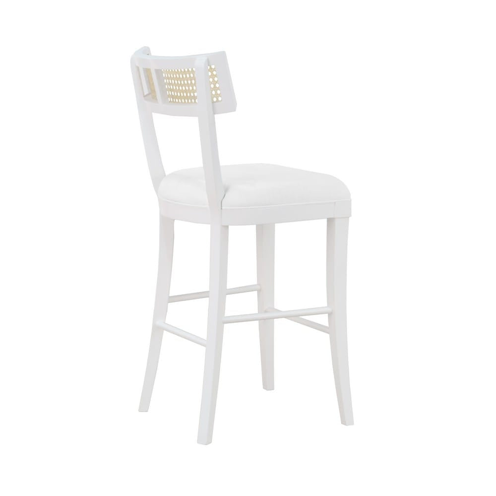 Worlds Away - Klismos Counter Stool With Cane Detail In Matte White Lacquer - BRITTA CS WH view 4