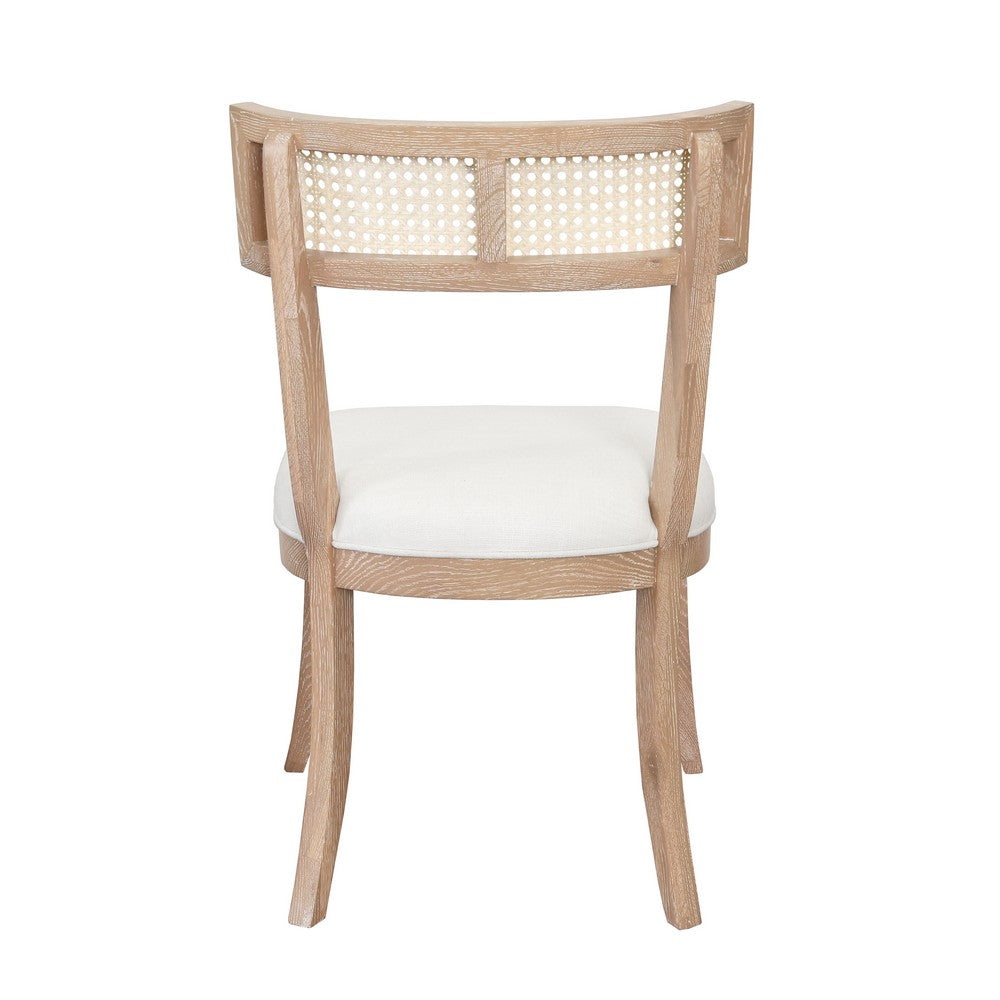 Worlds Away - Klismos Dining Chair With Cane Detail In Cerused Oak - BRITTA CO view 4