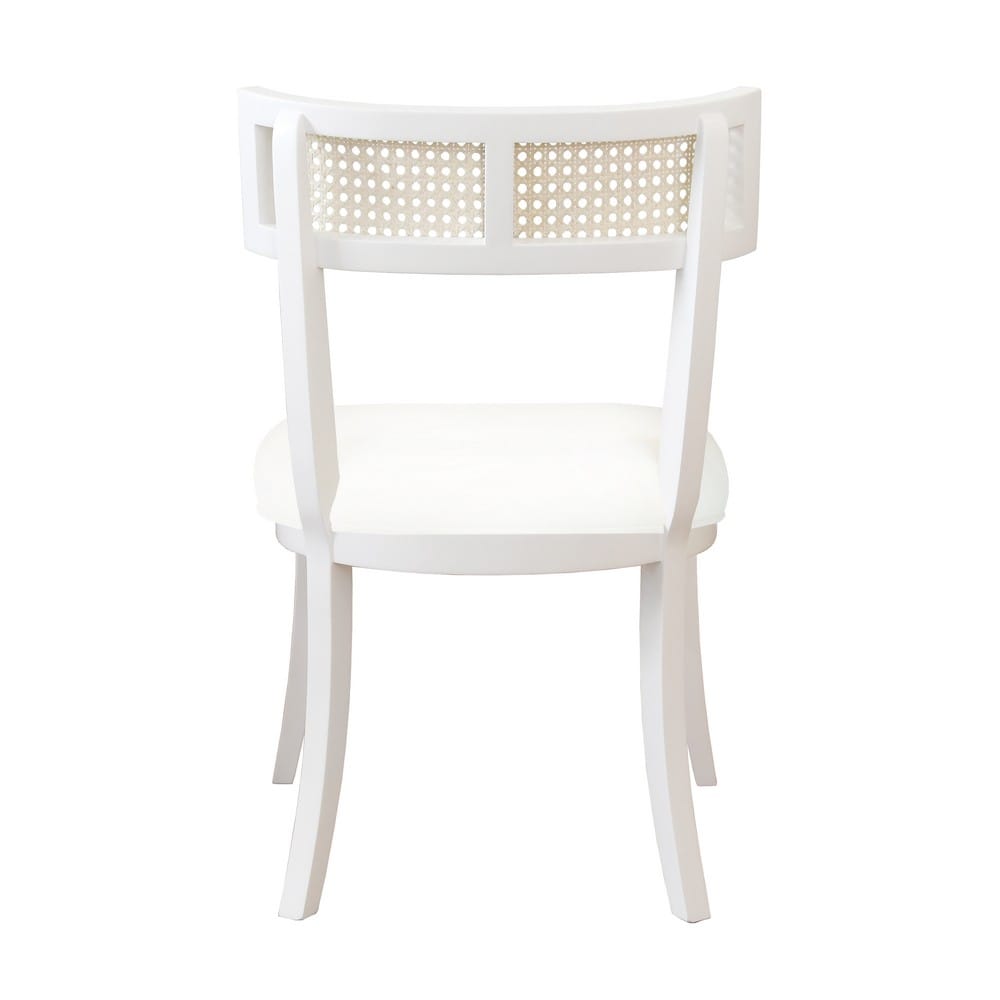 Worlds Away - Klismos Dining Chair With Cane Detail In Matte White Lacquer - BRITTA WH view 3