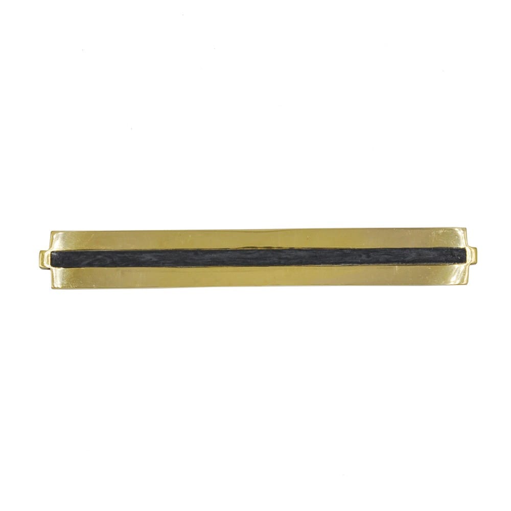 Worlds Away - Large Brass Long Handle With Inset Resin In Charcoal - KARL LCHAR view 1