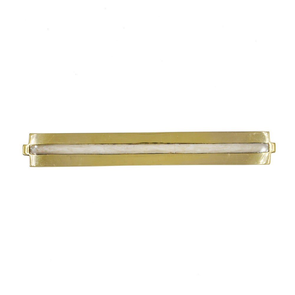 Worlds Away - Large Brass Long Handle With Inset Resin In Pearl Cream - KARL LCRM view 1