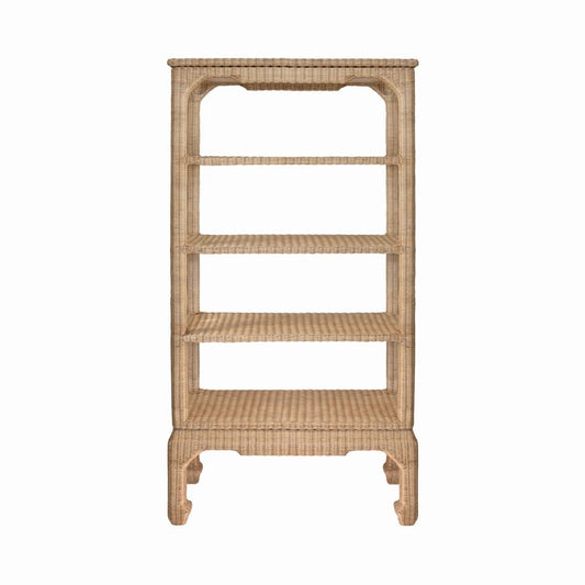 Worlds Away - Ming Style Etagere In Woven Rattan - CAVALIER view 2