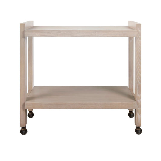 Worlds Away - Minimalist Bar Cart In Light Cerused Oak - ROCKWELL CO view 2