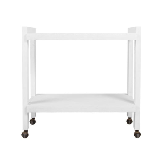 Worlds Away - Minimalist Bar Cart In White Washed Oak - ROCKWELL WWO view 2