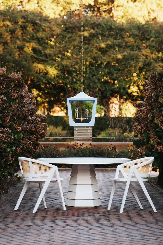 Worlds Away - Modern Pagoda Lantern With Four Light Gold Leaf Cluster, Body In Light Blue Powder Coat - WIMBLE GBL view 5