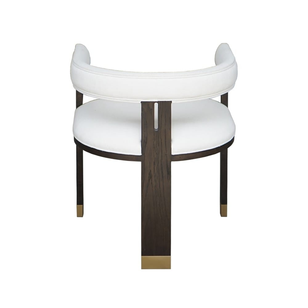 Worlds Away - Modern Wooden Accent Chair With White Linen Upholstery - Grey - JUDE ES view 3
